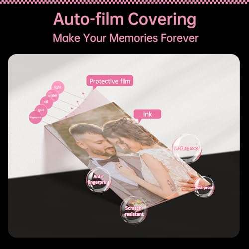 HPRT CP2100 Portable Photo Printer for iPhone & Android, 2 * 3 Instant Color Mini Printer, Bluetooth 5.0, Type-C Charging, Dye-Sublimation Tech, Initial 10 Sheets Included 4