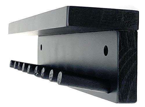 Baseball Bat Rack Display Holder 8 Mini Collectible Bats with Shelf Black 4