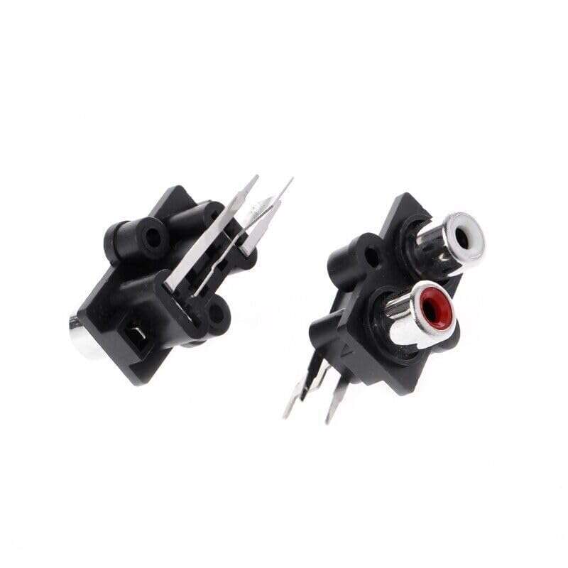 5PCS Panel PCB Mount 2 Way RCA Female Jack Audio Connector Socket Stereo 6