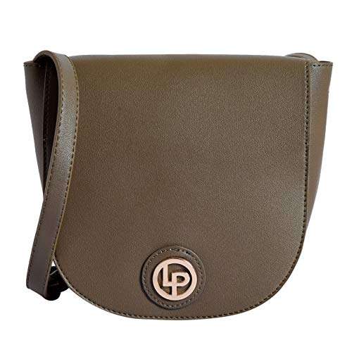 Lino Perros Green Faux Leather Sling Bag (BROWN) 1