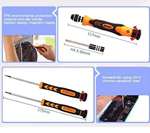 Famous Quality New Professional Precision Screwdriver Set Toolkit, Magnetic Replaceable Bits Repair Kit With Case For Mobile, Laptop, PC, Computer, Tablet Electronics (Black,Arc-23) 5