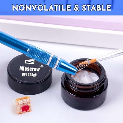 0.35 OZ GPL 205G0 for Mechanical Keyboard and Switches, GPL 205 G0 Lube with Nonvolatile, Noflammable Lubrication，Up to 220 Switches Can be Lubed, Grease Stored in Glass Bottle 3