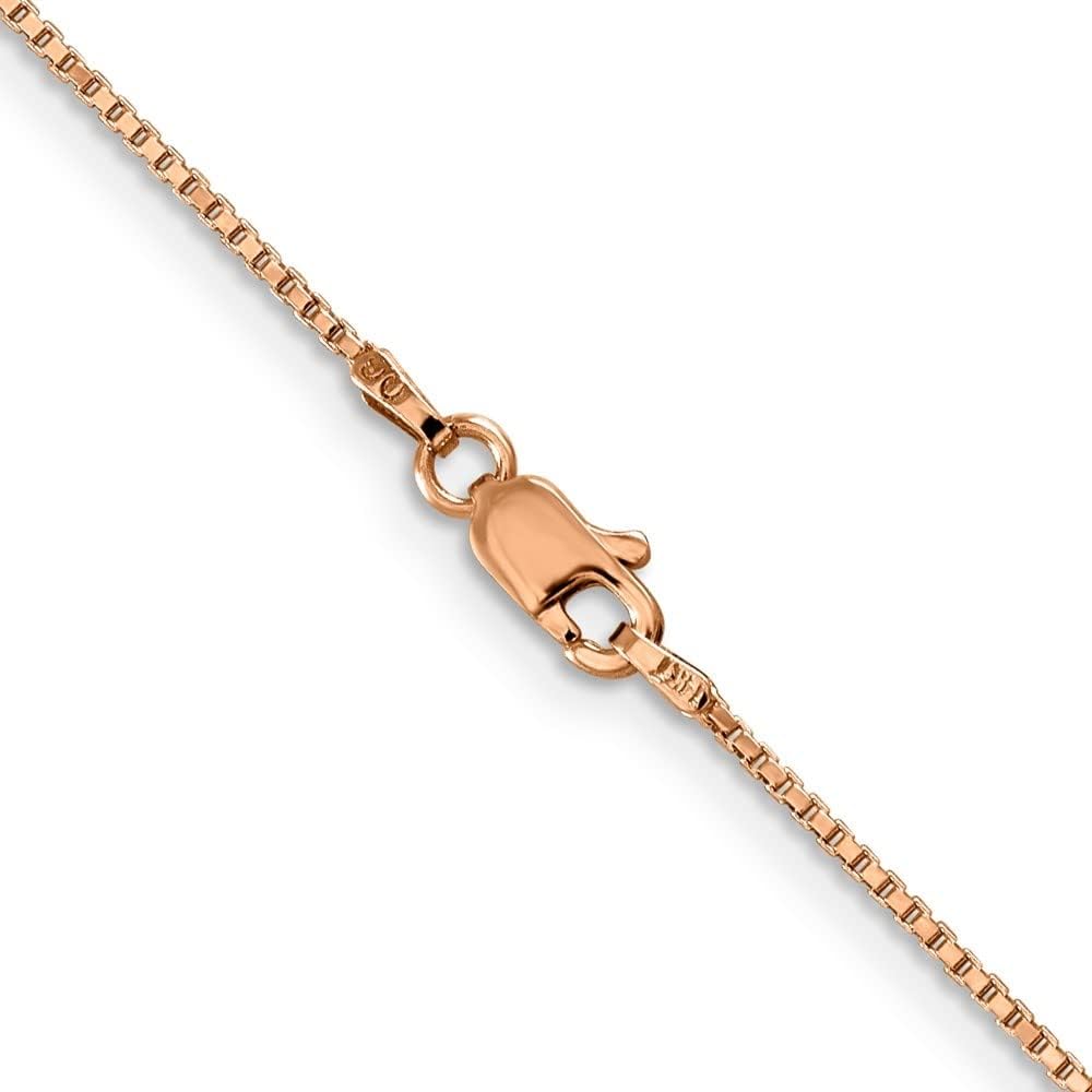 Diamond2Deal 14k Rose Gold 1.0mm Box Chain Necklace 4