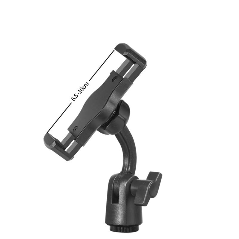 ThtRht 2 Pack Boom Arm Phone Holder Clip Adapter with 5/8 inch and 1/4'' Screw Socket Mount Phone Clamp Bracket for Phone Tripod Microphone Stand Selfie Stick Cell Phone Stand Chat Stand Mic Stand 3