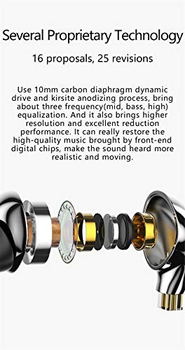 Linsoul BLON BL03 in Ear Monitor, HiFi 10mm Carbon Diaphragm Dynamic Driver in-Ear Earphone IEM with 0.78mm 2pin Detachable Cable (with Mic, Silver) 5