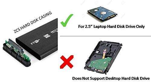 AlexVyan Blue USB 2.0 SATA 2.5-inch Laptop Portable External Hard Disk Casing Support 1 TB (Silver) 3