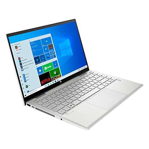 HP Pavilion x360 14t 2-in-1 Natural Silver Laptop (Intel i5-1135G7 4-Core, 32GB RAM, 2TB PCIe SSD, Intel Iris Xe, 14.0" Touch Full HD (1920x1080), 60Hz, DDR4, Win 11 Pro) with Hub 4