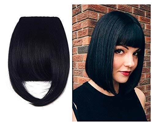 Fully 100% Natural Look Human Hair Bangs/Fringes Extension For Women And Girls Hair Front Hair Flicks (Center Cut Black) Pack Of 1 4