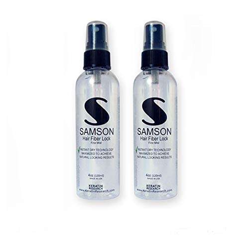 SAMSON HAIR FIBERS Holding locking Fast Drying Unscented Non-Aerosol, Non Sticky Fantastic Light Weight Clear Spray Fast Drying Technology (2 Bottles of 4oz) 1