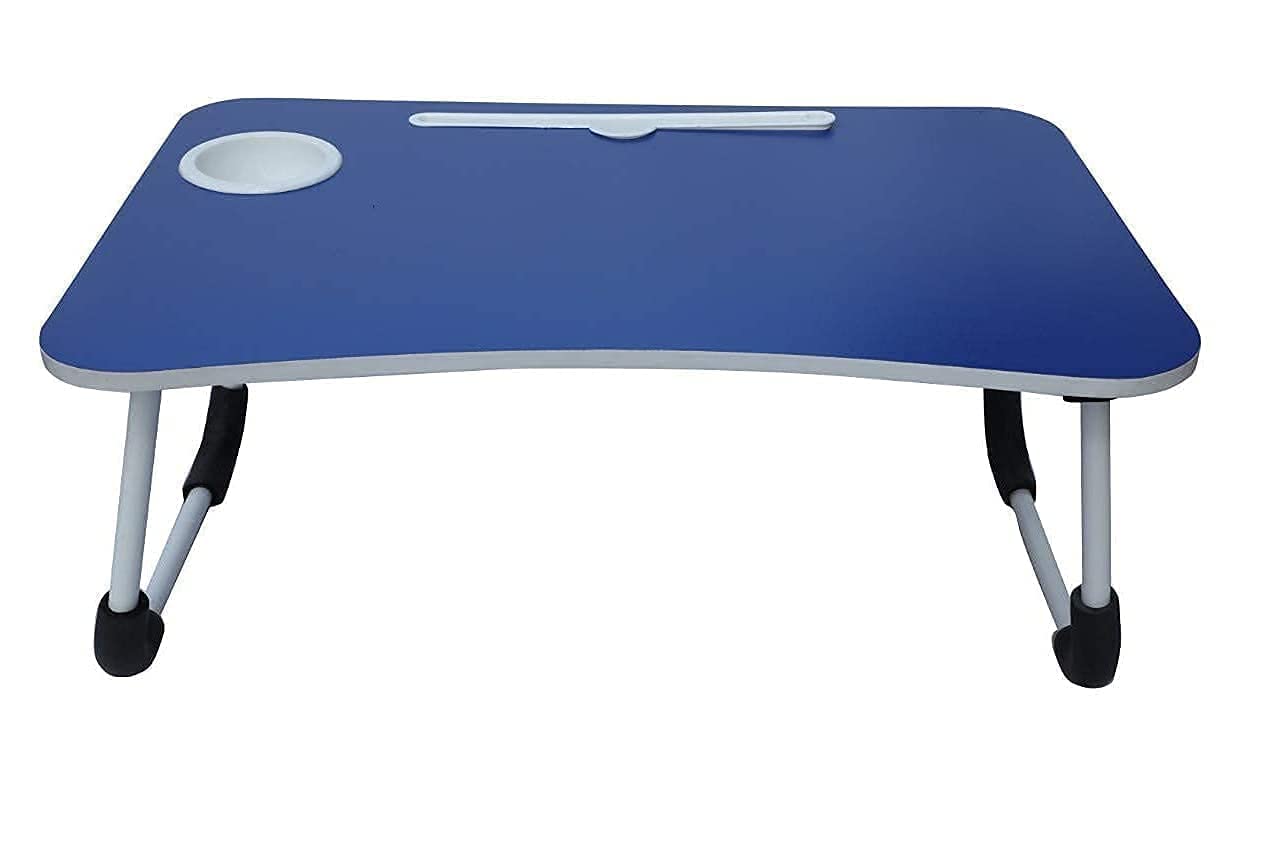 Techno Vibes Laptop Desk for Study and Reading with Foldable Non-Slip Legs Reading Table Tray, Laptop Stands, Laptop Desk,Foldable Study Laptop Table,Table (Blue) 1