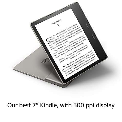 Kindle Oasis – With 7” display and page turn buttons – Wi-Fi + Free Cellular Connectivity, 32 GB, Graphite 4