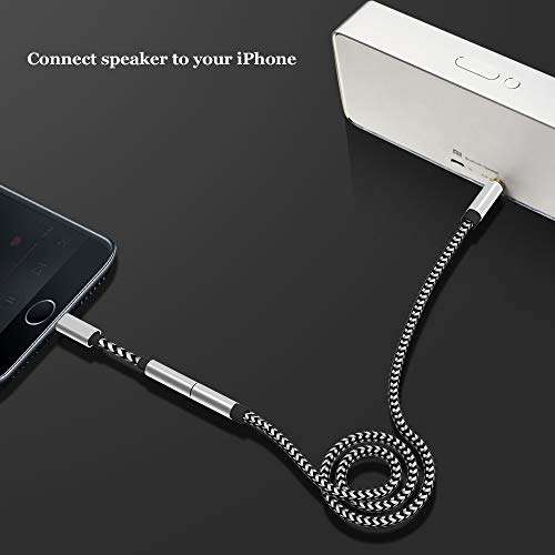 Apple MFi Certified Lightning to 3.5mm Aux Adapter - Compatible with iPhone 14/14 Pro/13/13 Pro/12, iPhone to Car Stereo Cord 5