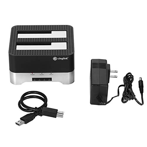 Clone Dock HDD duplicator Disk Drive Hard Reader SATA Hard Drive Docking Station USB 3.0 SSD HDD Docking Station Dual Bay for 2.5 or 3.5inch HDD with Hard Drive Duplicator/Cloner 12 TB (Docking) 4