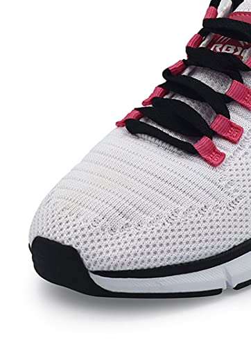 RBX Active Women's Athletic Sneaker Sports Workout Performance Training Breathable Airy Knit Lightweight Lace Up Running Shoe for Women Hzl White 6 4