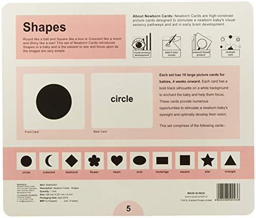 Brainsmith New-Born Baby Shapes Cards, High Contrast Picture Flash Card Set for Babies and Infants(Brainsmith New-Born Baby Fruits Cards, High-Contrast Black and White Picture Flash Card Set - Sight 4