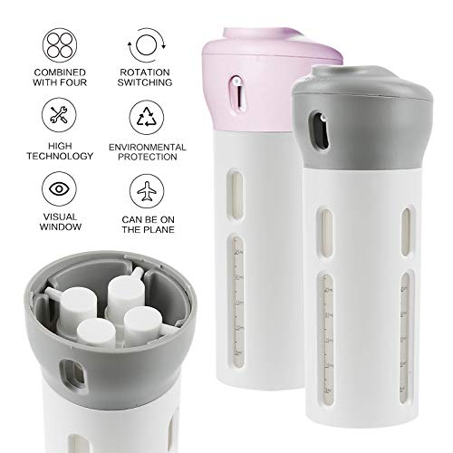 Mangukiya tac fab Travel Bottles Travel Liquid Lotion Container Dispenser 4-in-1 Portable Leak-Proof Rotatable Bottles for Shampoo Cosmetics Lotion Liquid Containers for Shampoo,Lotions,Skincare Etc. 4
