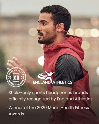 SHOKZ OpenRun - On Ear Bluetooth Bone Conduction Sport Headphones - Sweat Resistant Wireless Earphones for Workouts and Running - Built-in Mic, with Headband(Red) 6