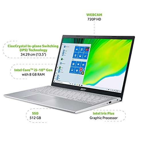 Acer Swift 3 SF313-52 10th Gen Intel Core i5-1035G4 Processor 13.5 inches 2256 X 1504, LCD, LED Laptop (8GB/512GB SSD/Windows 10 Home 64Bit/Integrated Graphics, Silver, 1.19 kg) 4