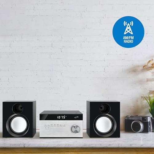 iLive Wireless Home Stereo System, with CD Player and AM/FM Radio, Includes Remote Control (iHB227B),Black/Silver 6