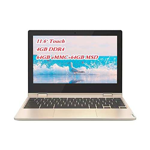 Lenovo Chromebook Flex 3 11.6" HD (1366 x 768) TouchScreen 2-in-1 Laptop, Intel Celeron N4020, 4GB DDR4, 64GB eMMC, Webcam, WiFi, Bluetooth, MicroSD Card Reader, Chrome Os, GCube 64GB Micro SD Card 6