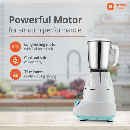 Orient Electric 500W mixer grinder | Kitchen Kraft 500 MGKK50B3 with 3 SS jars | Longer life balanced coil motor | ABS body | Uniform grinding | 5 years motor warranty 4