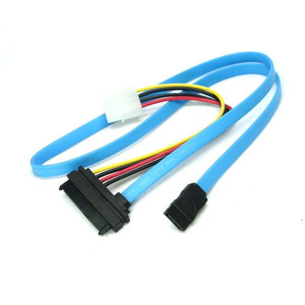 Sintech SFF-8482 SAS 29 Pin to 7 Pin SATA Hard Disk Drive Raid Cable with 4pin Molex Power Port 70cms 3
