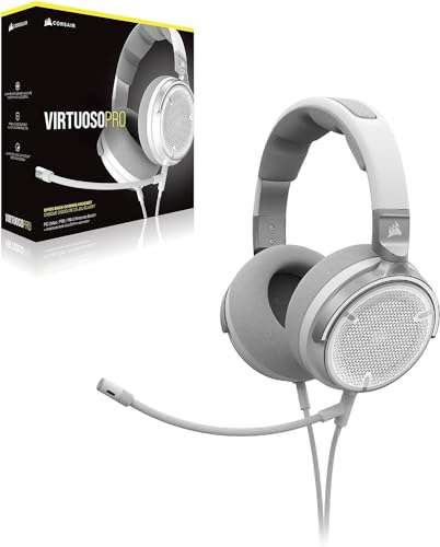 Corsair VIRTUOSO PRO Open Back Multiplatform Wired Gaming Headset – Detachable Uni-Directional Microphone – Graphene Drivers – 20Hz-40 kHz – PC, Mac, PS5, PS4, Xbox, Nintendo Switch, Mobile – White 5