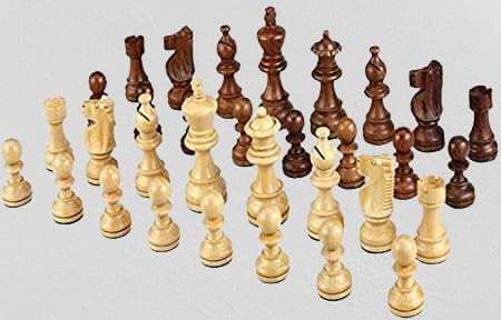 Hyper Sports Goods Wooden Complete Set of 32 Chess Pieces, Chess Coins, Light Weight 1