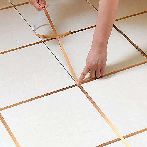 generic HUB HUBBER 50 Meters Golden Tape for Home Floor Tile Gap (Multipurpose) Waterproof Wallpaper Tape, Tiles Gap Stickers for Floor(0.5CM Wide)(PACK OF 1) 2