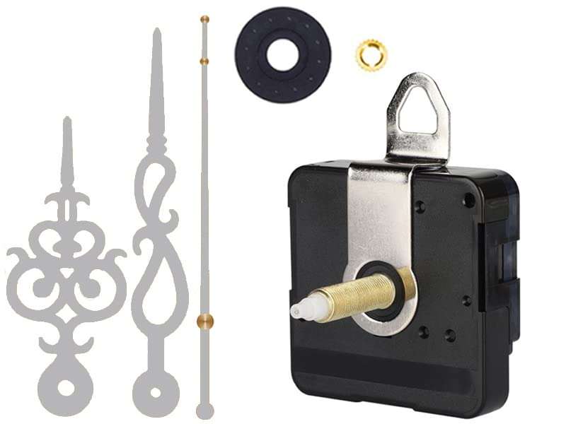 HAATIEME Sonam 22mm Ticking Wall Clock Movement Machine for Wood Clock, Resin Clock, Marble Clock with Fancy Needles (Silver 2) 1