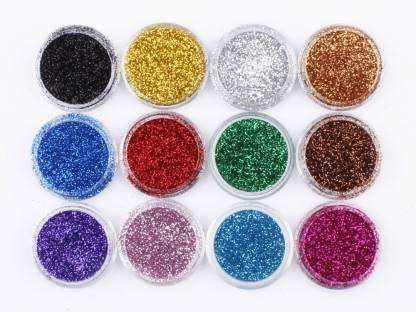 ClubComfort� Eye Shadow Glitter Powder and Nail Art Decoration Set of 12 1