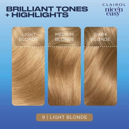 Clairol Nice'n Easy Permanent Hair Dye, 9 Light Blonde Hair Color, 3 Count 4