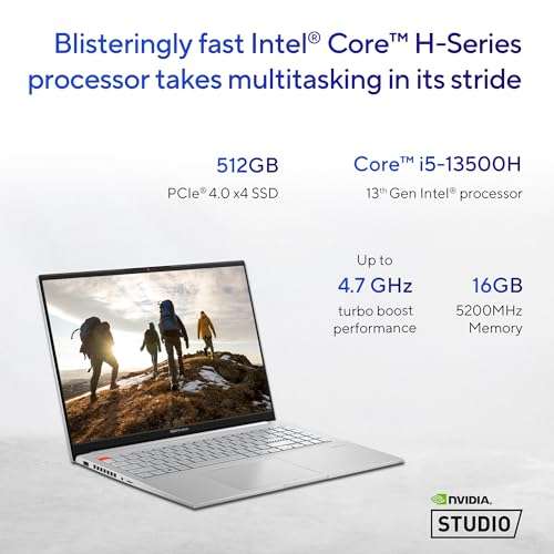 ASUS Vivobook Pro 15 OLED (2023) 15.6-inch, FHD+ (1920 x 1200) 16:10, 60HzIntel Core i5 13500H 13th Gen Creator/Gaming Laptop (16 GB/512 GB SSD/GeForce RTX 4050 6GB/Win11/Cool Silver),K6502VU-MA542WS 2