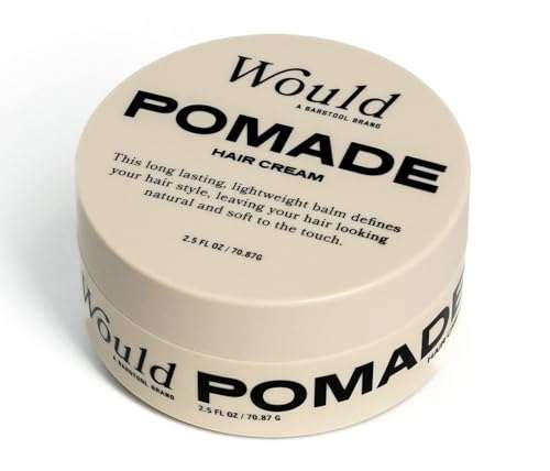 Would Pomade Hair Cream for Men - 2.5 Oz Natural Hair Styling Cream - Matte Finish, Water-Based Medium Hold, Lightweight & Flexible, Soft Touch, Flake-Free 1