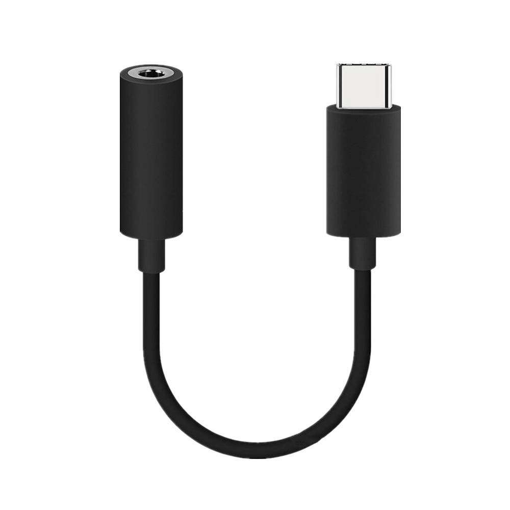 USB 3.1 to 3.5mm Headphone Audio Jack Adapter, USB 3.1 to 3.5mm Female Aux Microphone Headphone Connector Cable for Motorola Moto Z Force Droid XT1650M Verizon and Not Fit for HTC (Black) 1