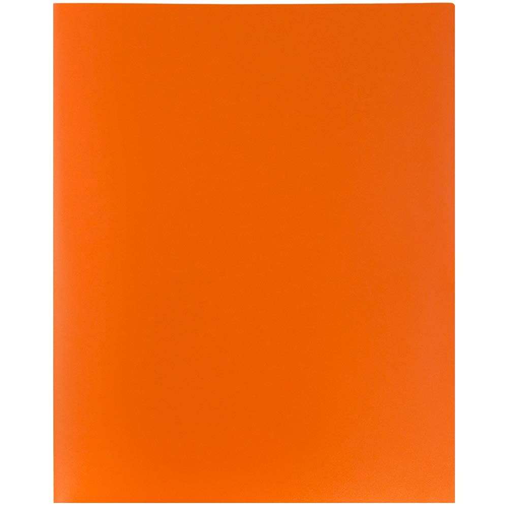 JAM PAPER Plastic 2 Pocket POP Folders - Durable School Folders - Orange - 6/Pack 5