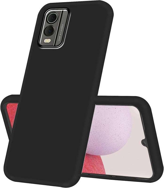 SkyTree Nokia C32, [Bumper] Exculsive Silicon Candy with Anti Dust Plugs Shockproof Slim Back Cover Case for Nokia C32 6.5" - Black 3