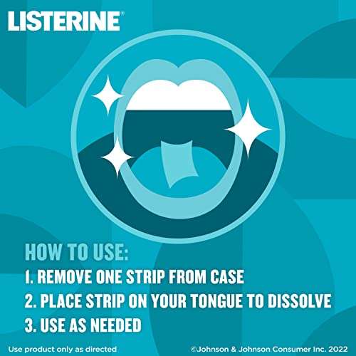 Listerine Cool Mint PocketPaks Portable Breath Strips for Bad Breath, Fresh Breath Strips Dissolve Instantly to Kill 99% of Bad Breath Germs* On-The-Go, Cool Mint, 12 Pack 4