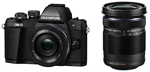 Olympus OM-D E-M10 Mark III Mirrorless Micro Four Thirds DSLR Camera with 14-42 EZ and 40-150 Twin Lens Kit (Black) (V207053BE000) 2