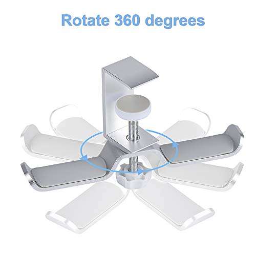 Yueranhu Headphone Holder Hanger Headset Stand Foldable Aluminum Headset Hook, Under Desk for All Headphones Size 5