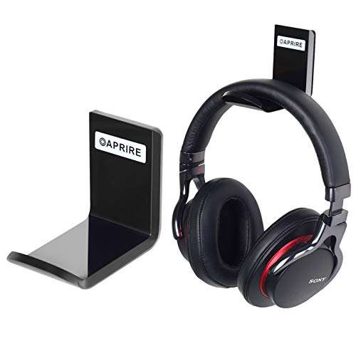 OAPRIRE Headphone Headset Stand Hanger Wall Mount Set of 2 - No Drilling Required Universal Headphone Holder Hook with Cable Clip - Save Desktop Space 1