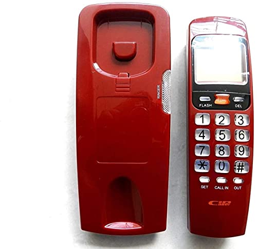 Savpesh Landline Telephone for Office || KX-T555 Corded Caller ID Phone || LAN Wire Fiber Support System Basic Calling Phone for Home & School (Red) 3