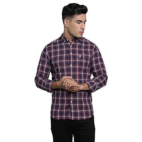 Red Tape Men's Checkered Regular Fit Shirt (RFS0168A_Red M) 1
