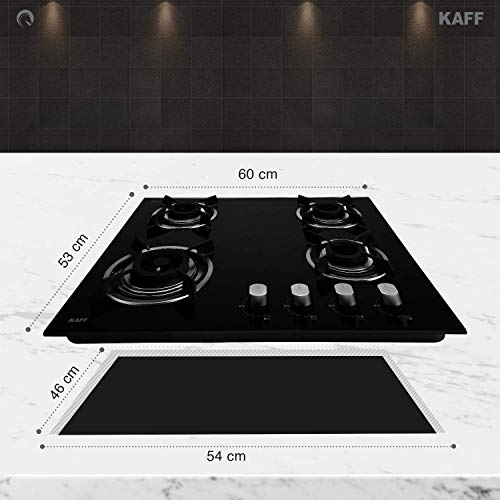 Kaff 4 Burner Glass Hob (Black, HBR 604A), 1 Piece 3