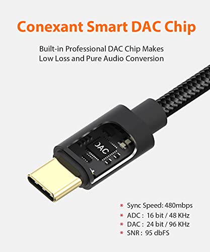 USB C to 3.5mm Headphone Jack Adapter, USB Type C to 1/8 inch Aux Audio Dongle Cable Converter Compatible with iPad Pro, Samsung Galaxy S21 S20 Ultra S20+ Note 20 S10 S9 Plus, Pixel 4 3 2 XL 3