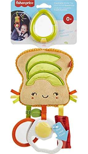 ​Fisher-Price Brunch & Go Avocado Toast Infant Stroller Toy with Teether for Babies from 3 Months and Up 6