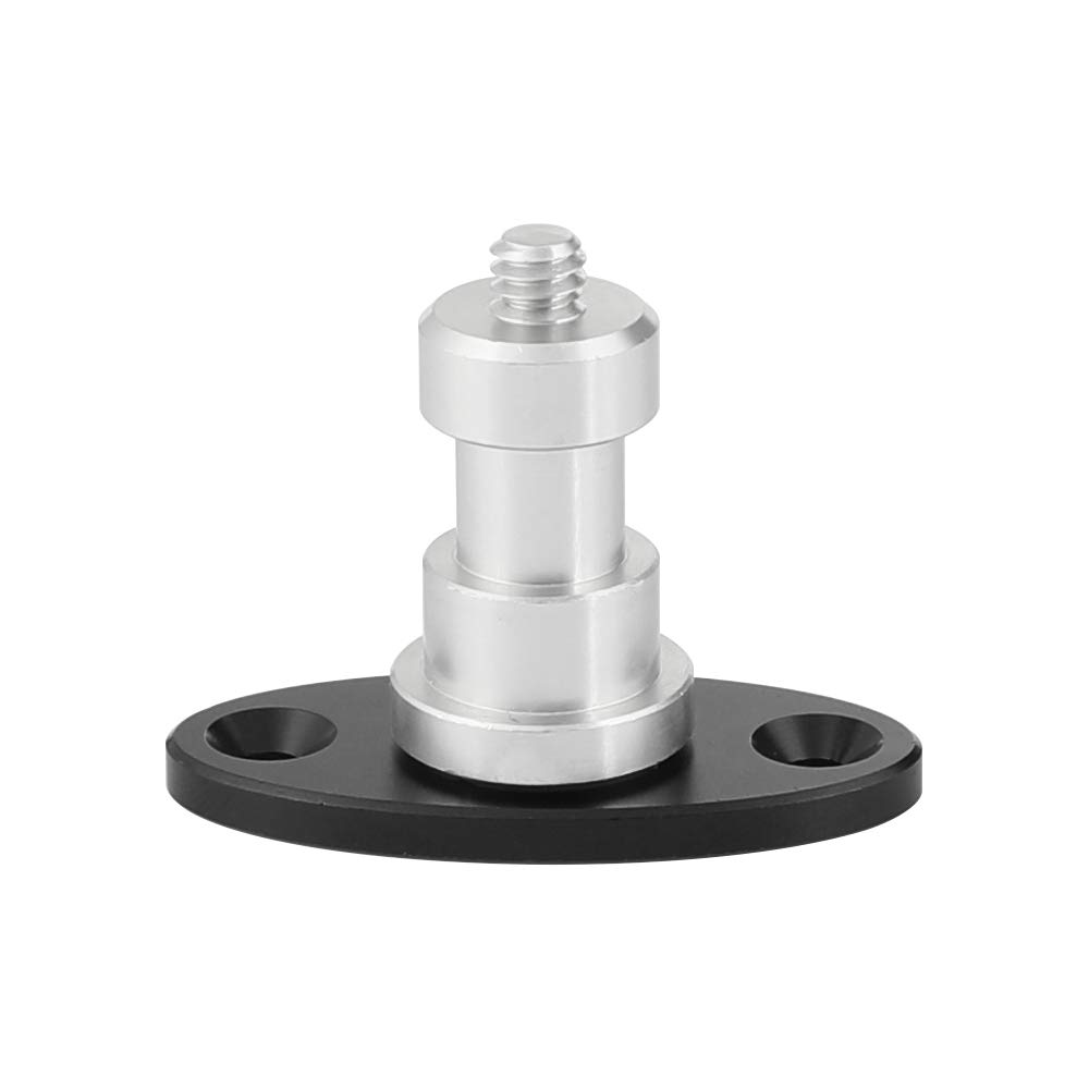 CAMVATE 1/4"-20 Thread Screw Connector + 5/8"-27 Male Threaded Cold Shoe Adapter + Quick Release Base 3