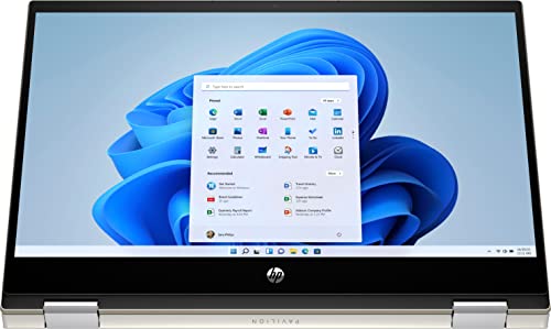 HP Pavilion x360 2-in-1 14" FHD Touchscreen Laptop, Intel Core i5-1135G7, 16GB RAM, 1TB PCIe SSD, Fingerprint Reader, Iris Xe Graphics, HD Webcam, Win 11, Warm Gold, 32GB Hotface USB Card 2