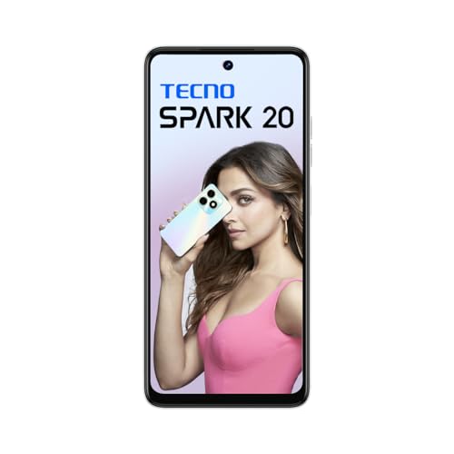TECNO Spark 20 | Cyber White, (8GB+128GB)| 32MP Selfie + 50MP Main Camera| 90Hz Dot-in Display with Dynamic Port & Dual Speakers with DTS| 5000mAh Battery |18W Type-C| Helio G85 Processor 5