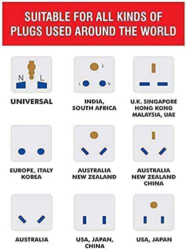 DINOS Multi Plug Wall Socket Connector with, 3 Pin Universal Travel Adaptor, Heavy Duty 3 Pin Multiplug Socket Connector, Shock Proof Multi Outlet Extention Board for Hotels 4
